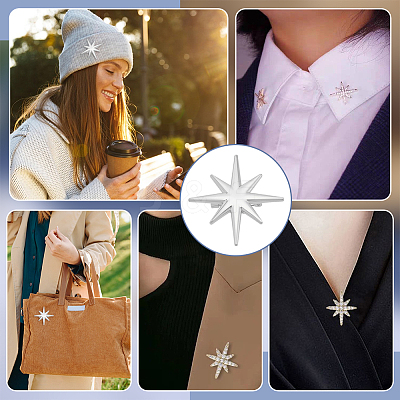 2Pcs Star Alloy Lapel Pins for Backpack Clothes JEWB-PH0001-74P-1