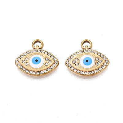 304 Stainless Steel Rhinestone Pendants STAS-N110-50A-G-1