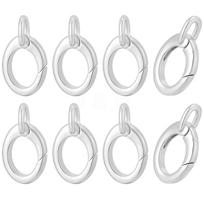 8Pcs Brass Spring Gate Rings KK-BBC0028-43P-1