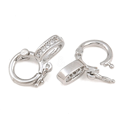 Brass Micro Pave Clear Cubic Zirconia Twister Clasp CU-CBA7BFE-05P-1