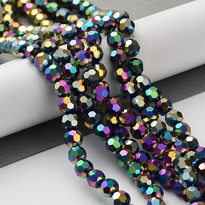 Electroplate Glass Bead Strands EGLA-R042-6mm-04-1
