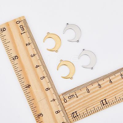 60Pcs 2 Colors 201 Stainless Steel Connector Charms STAS-UN0044-26-1