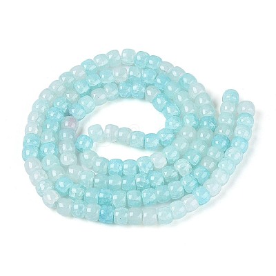 Baking Paint Crackle Glass Beads Strands DGLA-N019-02A-07-1