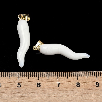 Handmade Lampwork with Brass Pendants KK-Q095-02B-06-1