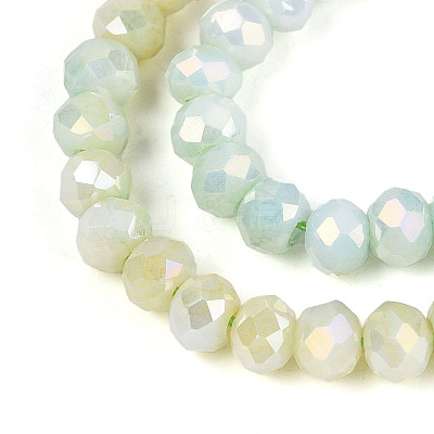 Anti-Tarnish Electroplate Rondelle Glass Beads Strands EGLA-T021-4mm-17-05-1