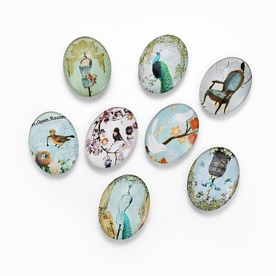 Transparent Glass Cabochons GGLA-MSMC002-07-1