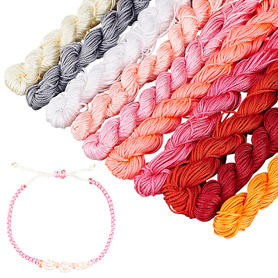 10 Bundles 10 Colors Nylon Braided Cord NWIR-PH0002-06B-01-1