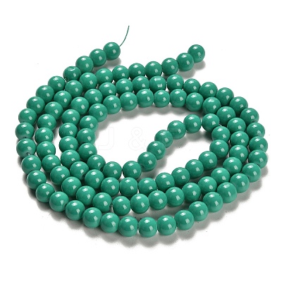 Painted Glass Bead Strands DGLA-S071-8mm-B31-1