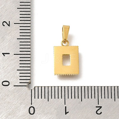 Ion Plating(IP) 304 Stainless Steel Micro Pave Cubic Zirconia Pendants STAS-H228-04G-01-1