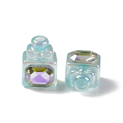 UV Plating Rainbow Iridescent Acrylic Beads X-PACR-M003-14-1