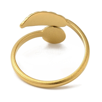 Ion Plating(IP) 304 Stainless Steel Leaf Cuff Ring Components STAS-Z086-02G-1