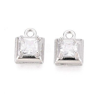 Brass Micro Pave Cubic Zirconia Pendants KK-T071-46P-1