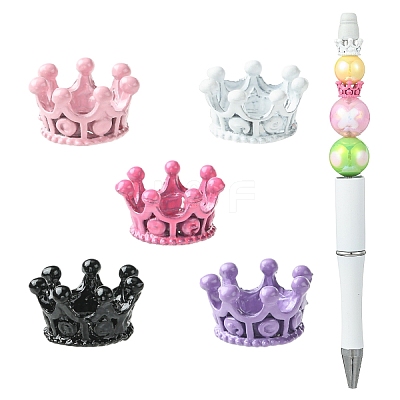 30Pcs 5 Colors Alloy Crown European Beads FIND-YW0011-91-1