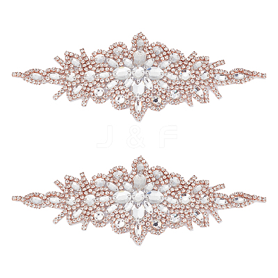 Flower Glass Crystal Rhinestone Applques DIY-WH0304-643B-1