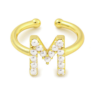 Rack Plating Brass Open Cuff Rings for Women RJEW-F162-01G-M-1