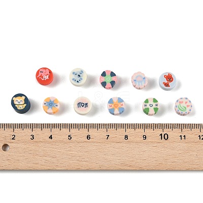 100Pcs 2 Styles Handmade Polymer Clay Beads CLAY-FP0001-11B-1