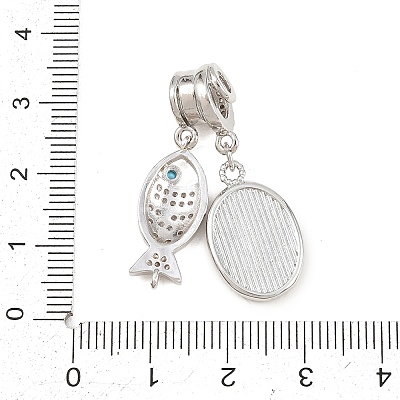 Brass Micro Pave Cubic Zirconia Pendants KK-Z151-07P-1