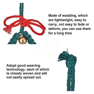 3Pcs 3 Style Christmas Theme Cotton Weave Pendant Decorations Sets HJEW-CF0001-12-1