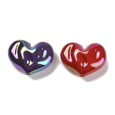 UV Plating Opaque Rainbow Iridescent Acrylic Beads SACR-R001-01A-1