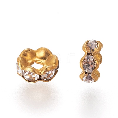 Brass Rhinestone Spacer Beads RB-A014-L6mm-01C-1