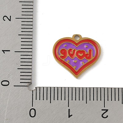 304 Stainless Steel Enamel Charms STAS-P388-19A-G-1