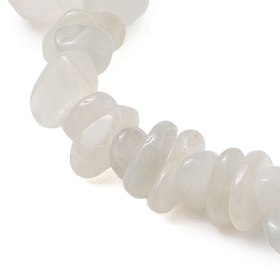 Natural White Moonstone Chip Beaded Stretch Bracelets for Women Men BJEW-JB10665-03-1