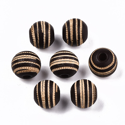 Painted Natural Wood Beads WOOD-T021-54A-02-1