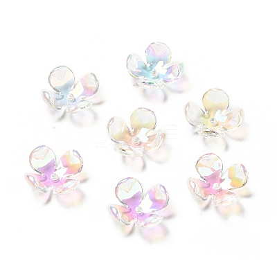 Transparent Acrylic Flower Bead Caps MACR-C009-15-1