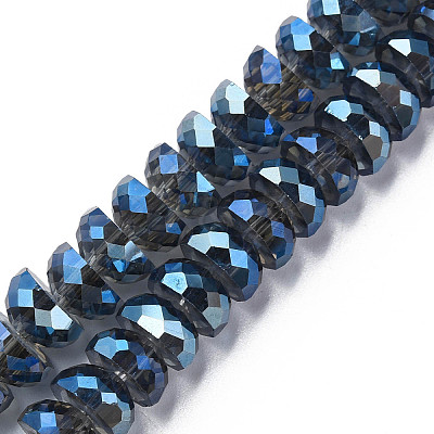 Electroplate Transparent Glass Beads Strands EGLA-N002-37-F01-1