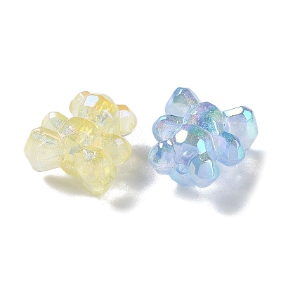 Luminous Rainbow Iridescent Plating Transparent Acrylic Beads PACR-C007-03-1