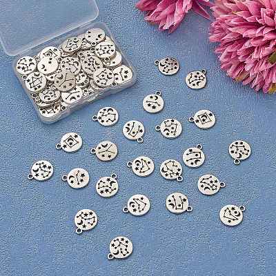 84 Pieces Zodiac Sign Charm Pendants 12 Constellation Charm Pendant Alloy Charm for Jewelry Necklace Earring Making Crafts JX557A-1