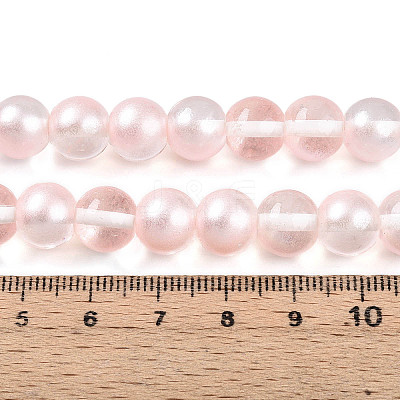 Baking Paint Transparent Glass Beads Strands DGLA-N011-10mm-03-1