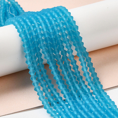 Imitate Austrian Crystal Frosted Glass Beads Strands LS-GLAA-F029-TM4mm-B19-1