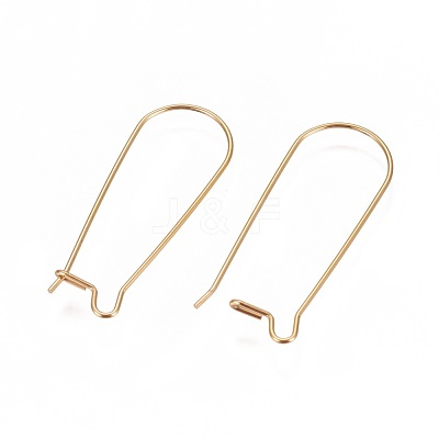 Ion Plating(IP) 304 Stainless Steel Hoop Earrings Findings Kidney Ear Wires STAS-L216-22A-G-1