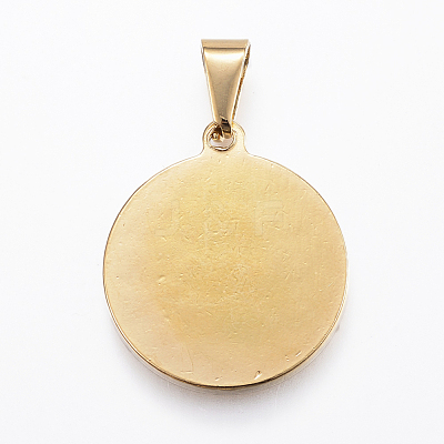 Real 18K Gold Plated 304 Stainless Steel Pendants X-STAS-H372-01J-1