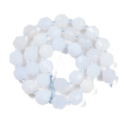 Natural Blue Chalcedony Beads Strands G-O201B-134G-1