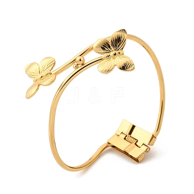 304 Stainless Steel Hinged Bangles for Women BJEW-Z109-01G-01-1