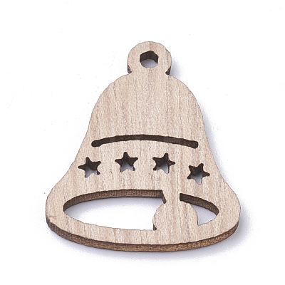 Undyed Wooden Pendants X-WOOD-S040-25-1
