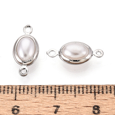 Brass ABS Imitation Pearl Connector Charms KK-N286-02B-P-1