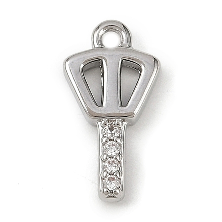 Brass Micro Pave Clear Cubic Zirconia Pendants KK-L238-22P-1