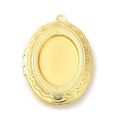 Rack Plating Brass Locket Pendants KK-K277-05G-1