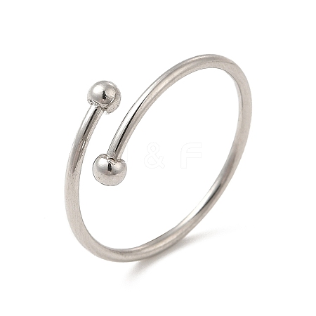 Non-Tarnish 304 Stainless Steel Wire Wrapped Open Cuff Ring for Women RJEW-E066-12P-1