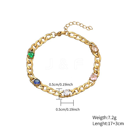 1 color electric gold plated color zircon inlaid decorative bracelet UH6648-1-1