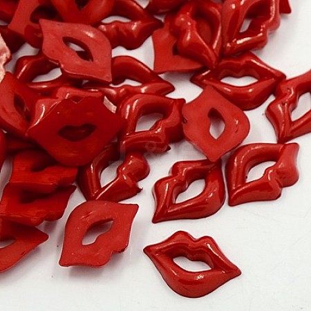 Acrylic Lip Shaped Cabochons BUTT-E024-A-04-1