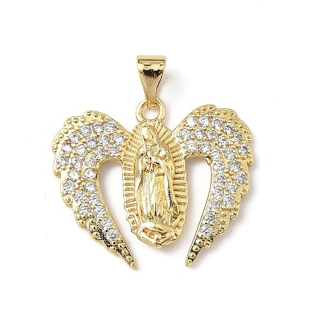 Brass Micro Pave Cubic Zirconia Pendants KK-L243-05G-02-1