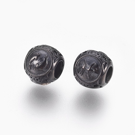 316 Surgical Stainless Steel European Beads STAS-F195-128B-11-1
