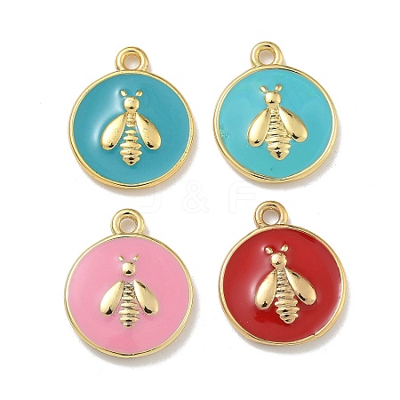 Rack Plating Brass Enamel Pendants KK-G515-21G-1