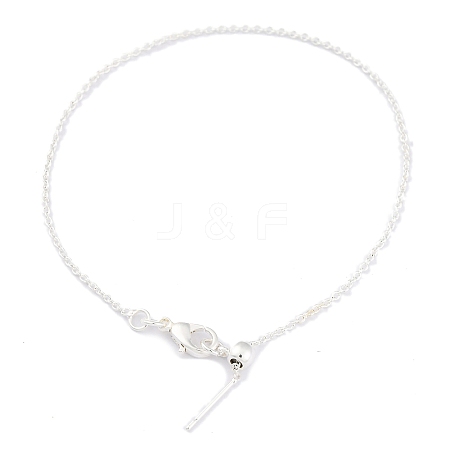 Brass Cable Chains Bracelets for Women BJEW-G735-09S-1