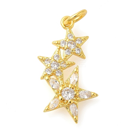 Rack Plating Brass Micro Pave Cubic Zirconia Charms KK-S396-36G-1