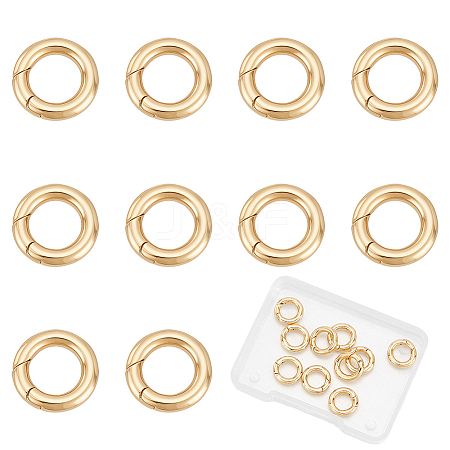 10Pcs Brass Spring Gate Rings KK-UN0005-59A-1